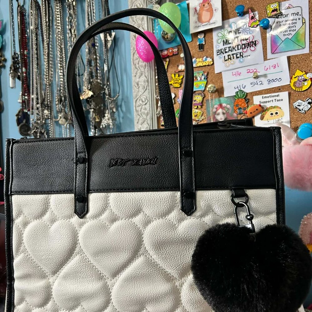 Betsey Johnson Heart Quilted Tote Bag!